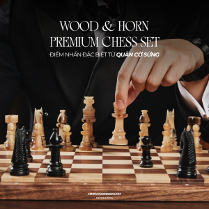 Premium Wood & Horn Chess Set