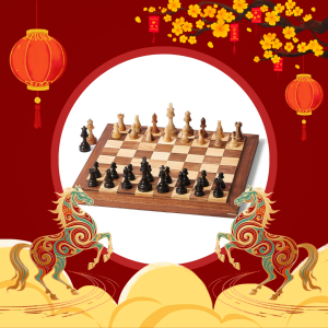 Bộ Cờ Vua Gỗ - Size Du Lịch (Quân cờ sừng)